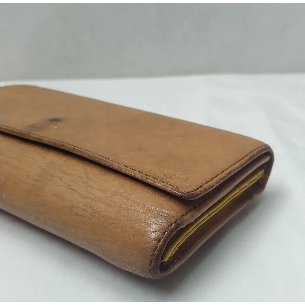Fossil Brown Leather Credit Card ID Window Trifold Wallet